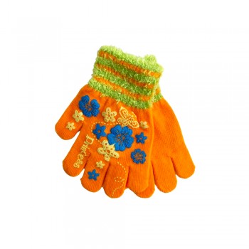 Παιδικά μάλλινα πορτοκαλί γάντια A0108